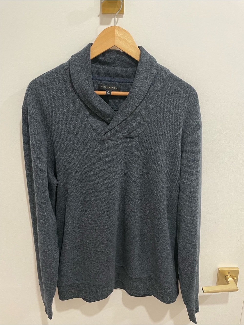 Banana Republic Men's Shawl Collar Sweater - Large, Blue